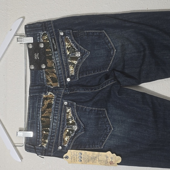 NWT Womens Miss Me  Signature Rise Boot Cut SZ 29 Denim Blue Jeans Flap Pocket - Picture 1 of 5